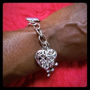 Silver toggle Heart bracelet